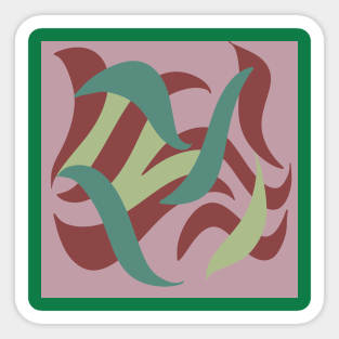 Abstract Leaf Painting Sticker